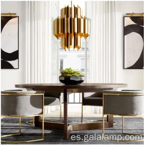 Chandelier de colgante de plata y oro moderno